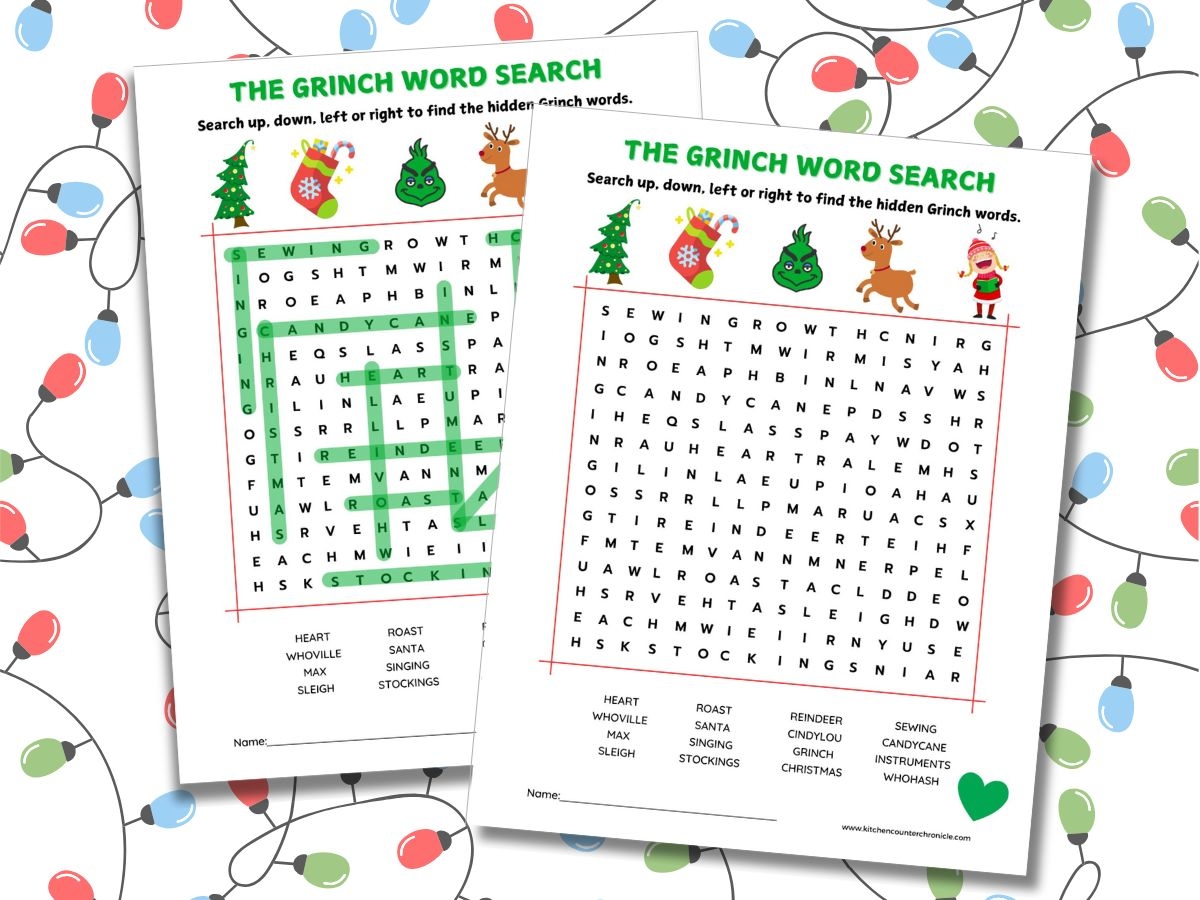 The Grinch Word Search Printable