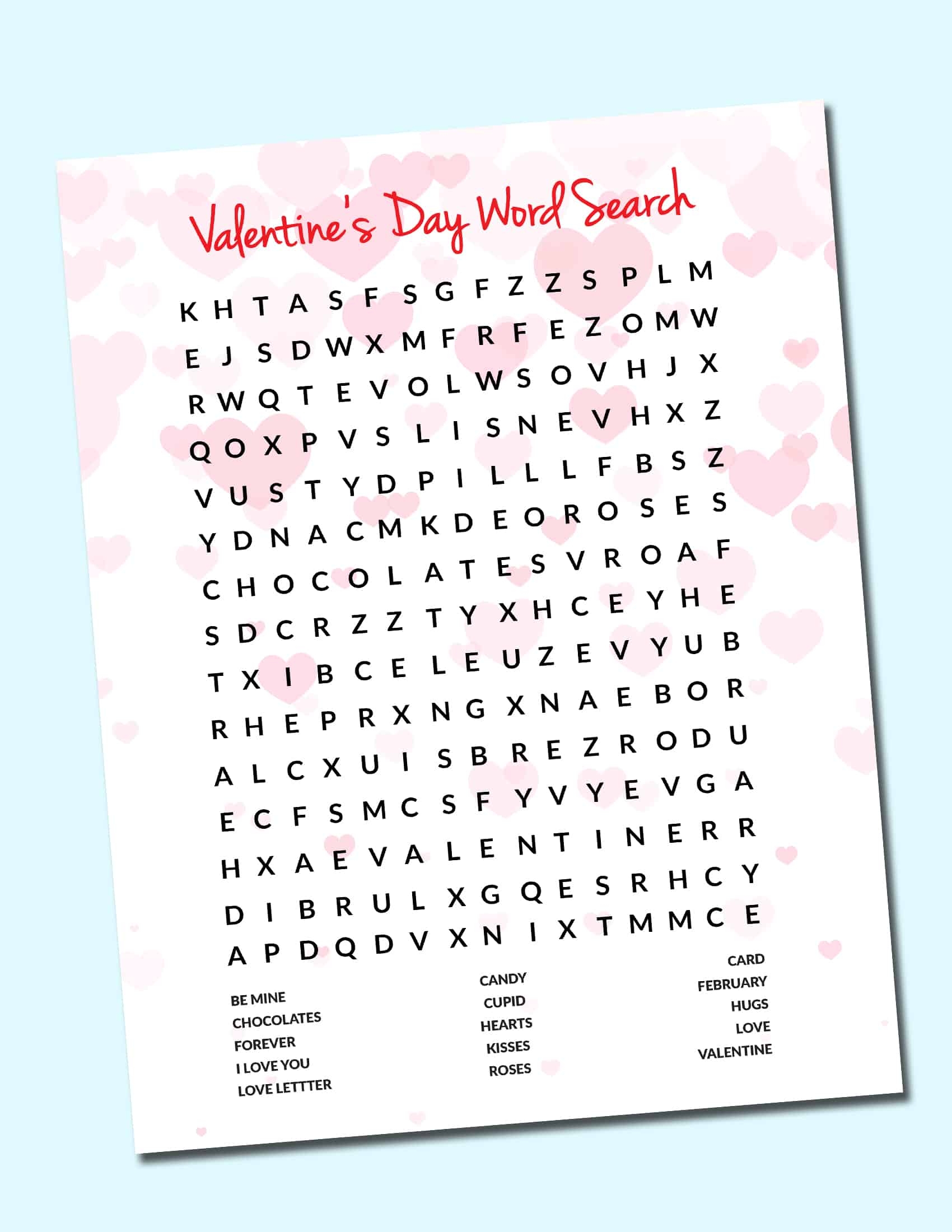 Free Printable Valentine s Day Word Search PDF Freebie Finding Mom