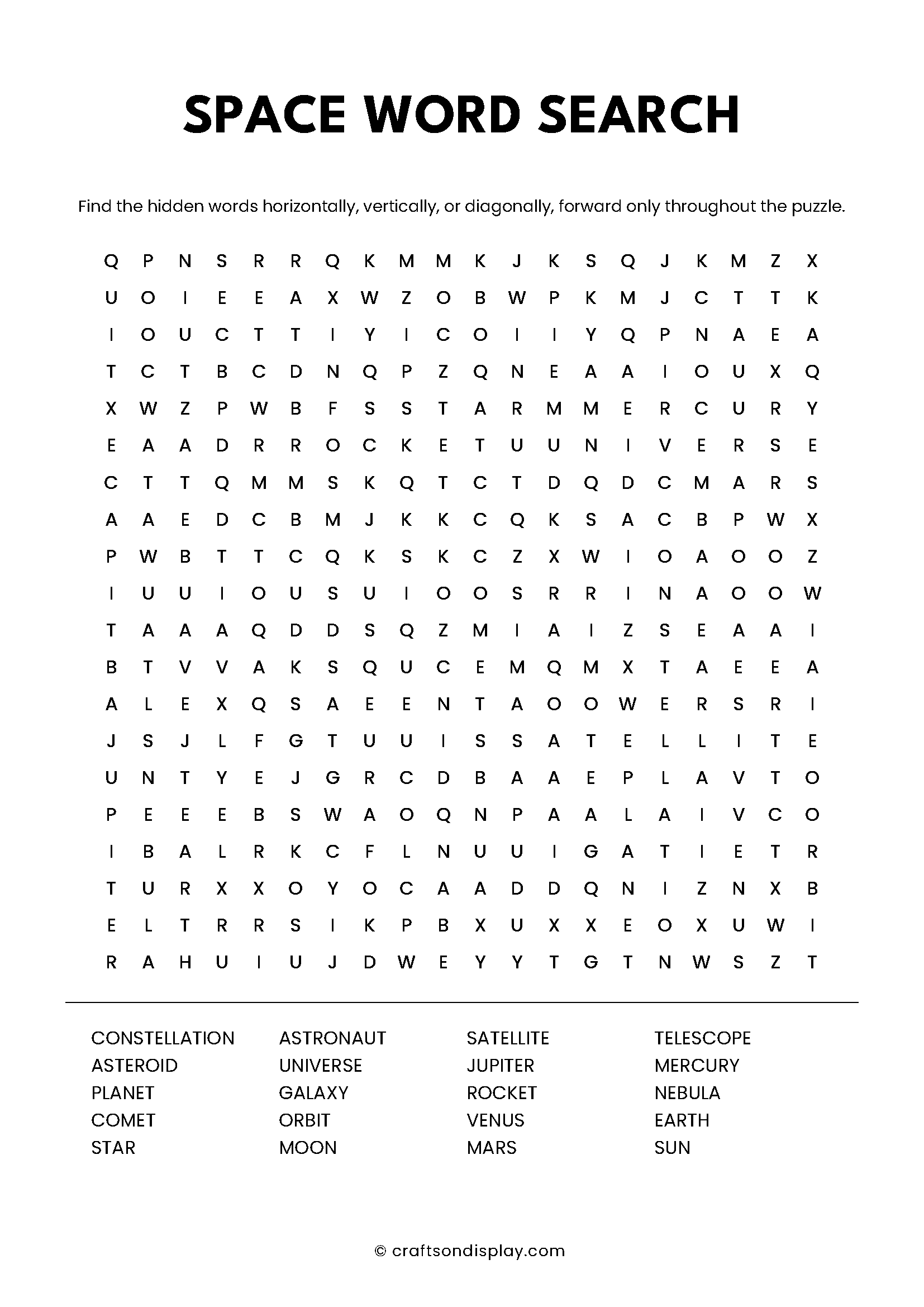 Free Printabl Word Search