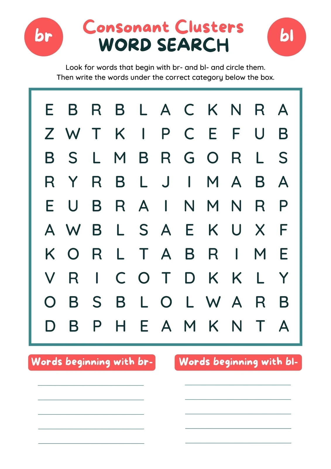 Free Printable Word Search Worksheet Templates Canva