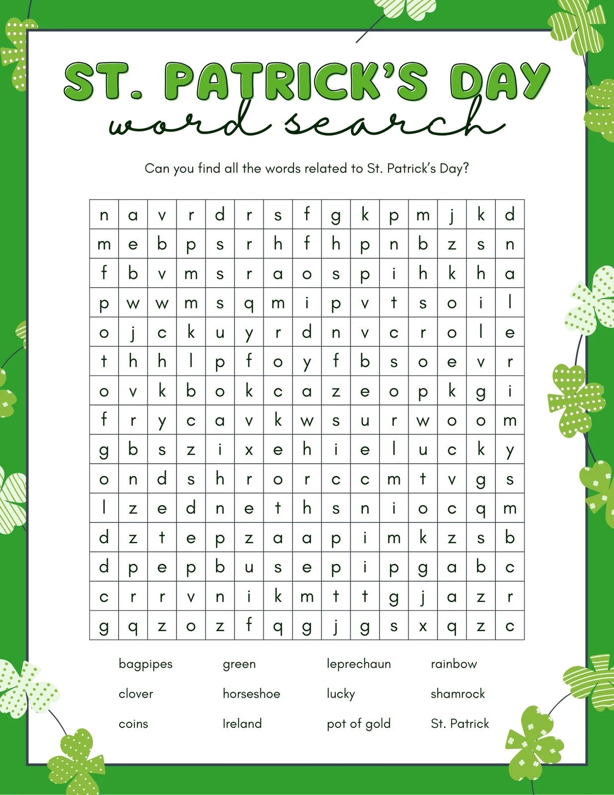 Free Printable Word Search Puzzles For Middle School