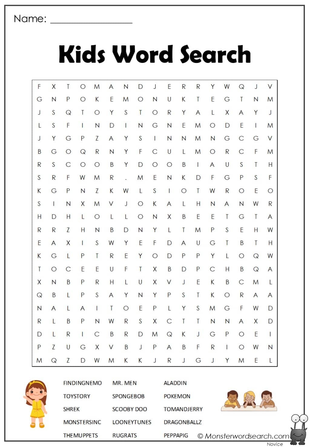 Word Searches For Kids Free Printable