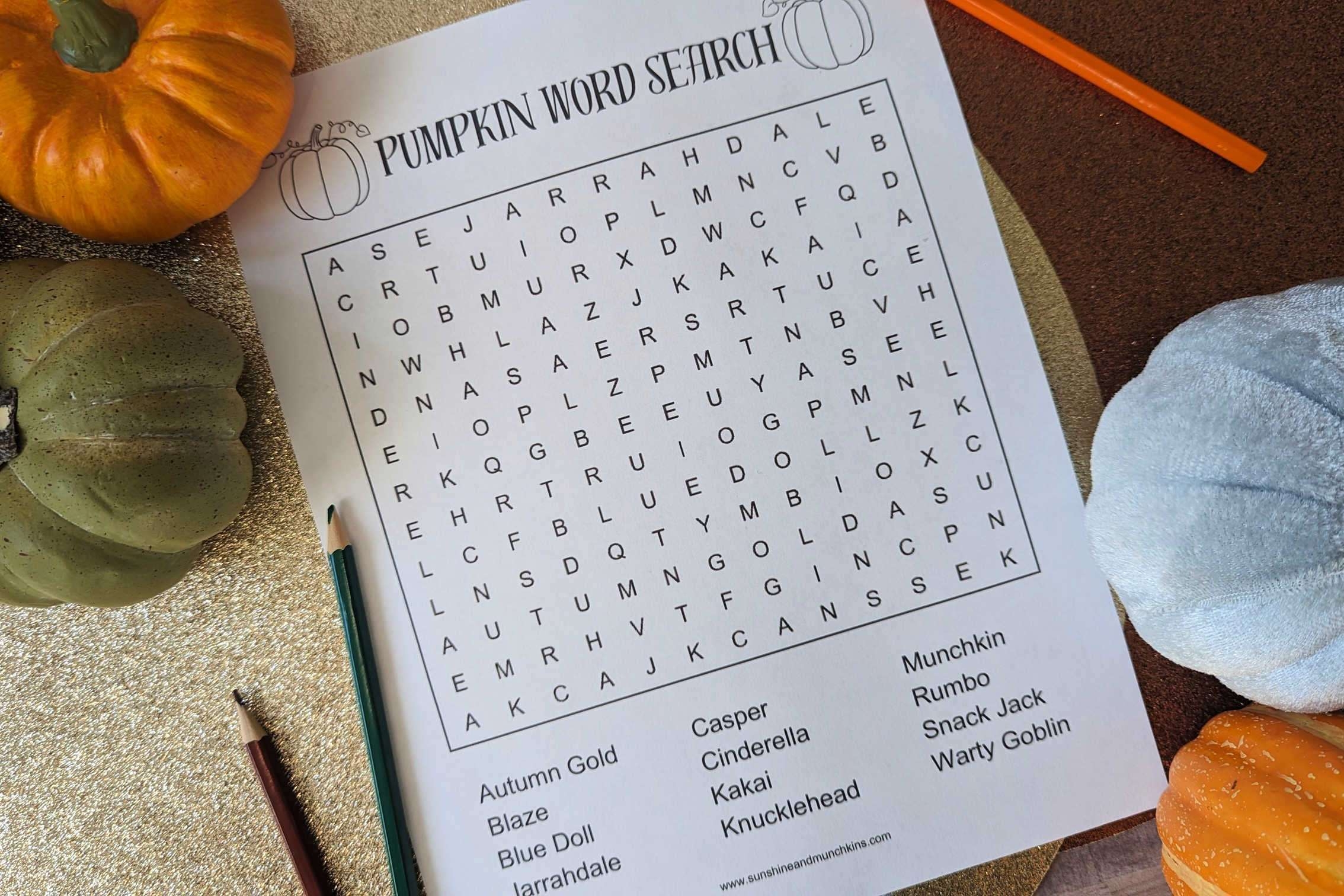 Printable Autumn Word Search