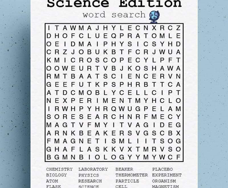 Free Science Word Search Printable Games For Kids Crazy Laura