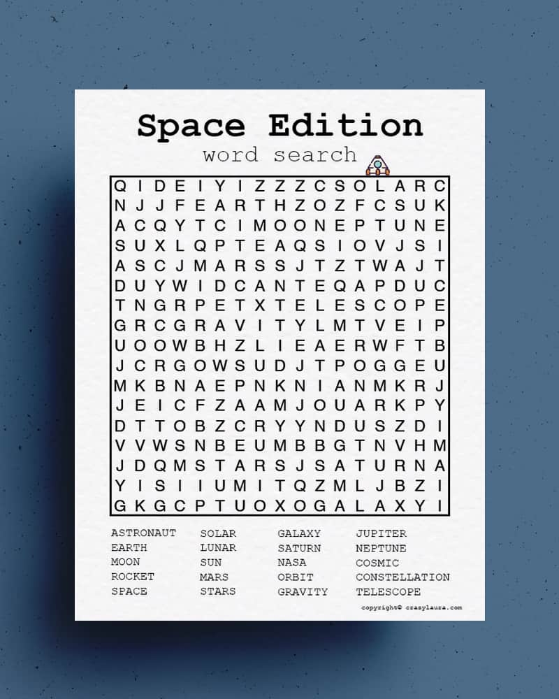 Word Search Printable Medium