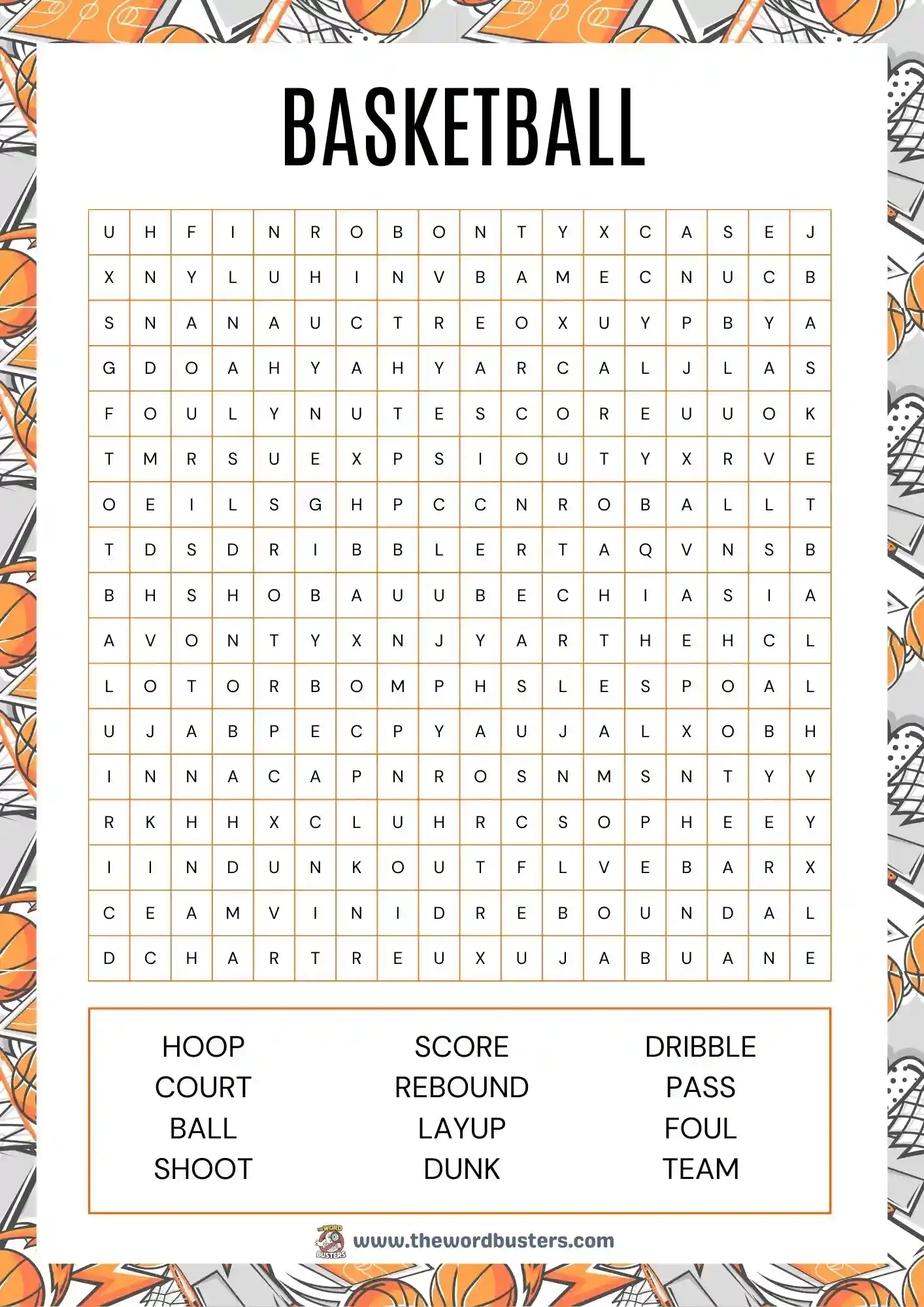 Sports Word Search Free Printable