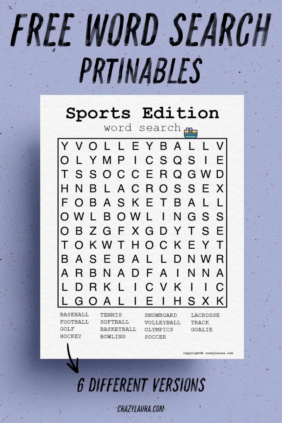 free sports word search printable games to print crazy laura