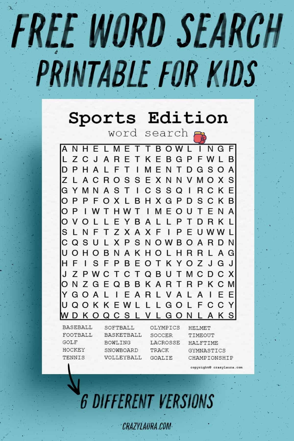 Free Sports Word Search Printable Games To Print Crazy Laura