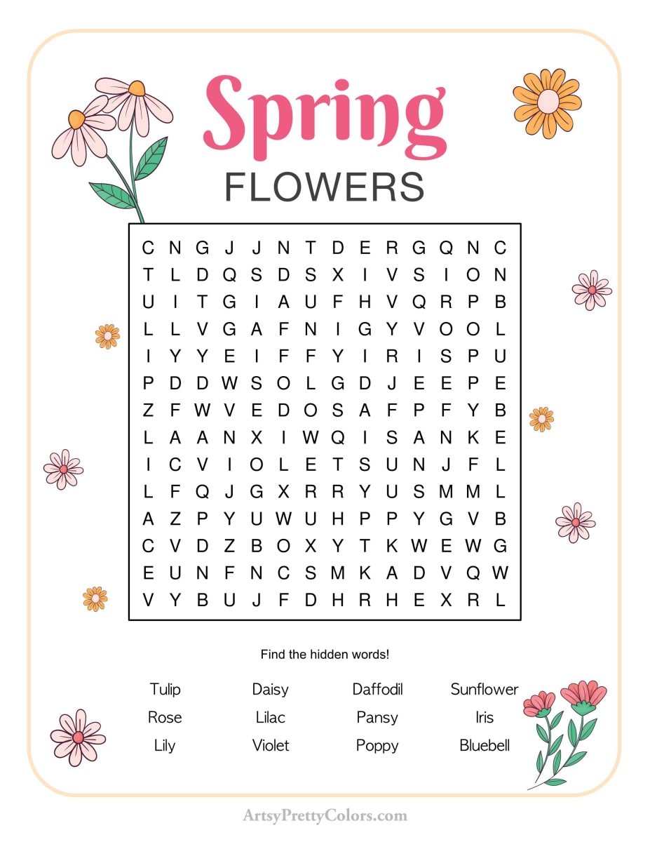 Free Spring Word Search Puzzles Printable PDFS Artsy Pretty Colors