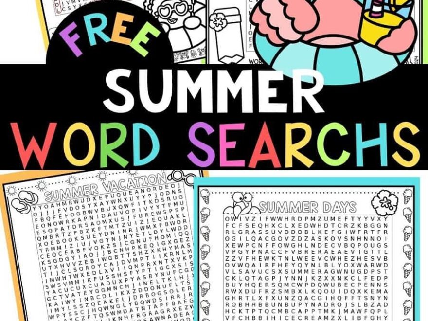 Free Summer Word Search Worksheets A Fun Learning Adventure