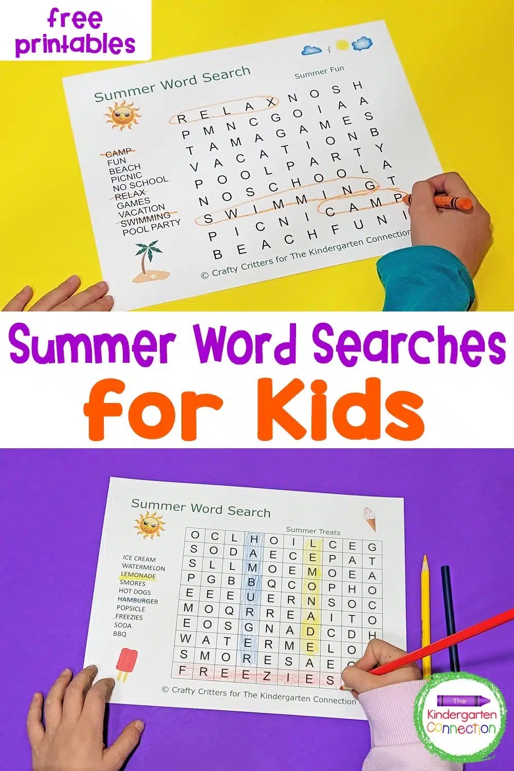 FREE Summer Word Searches For Kids