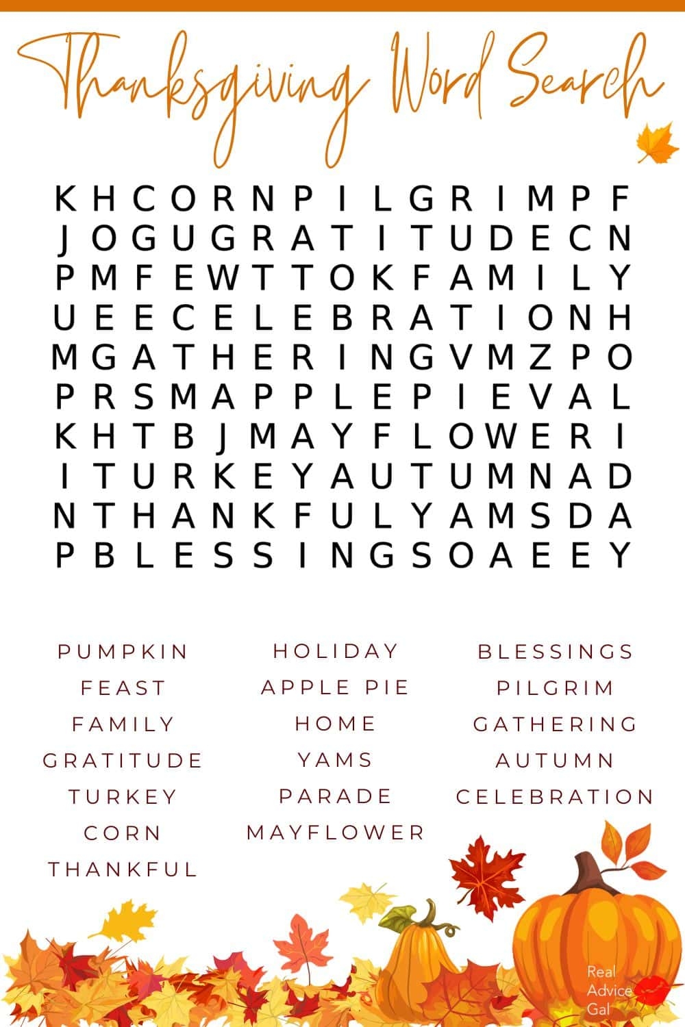 Thanksgiving Printable Word Search For Kids Thanksgiving Printable Word Search For Kids