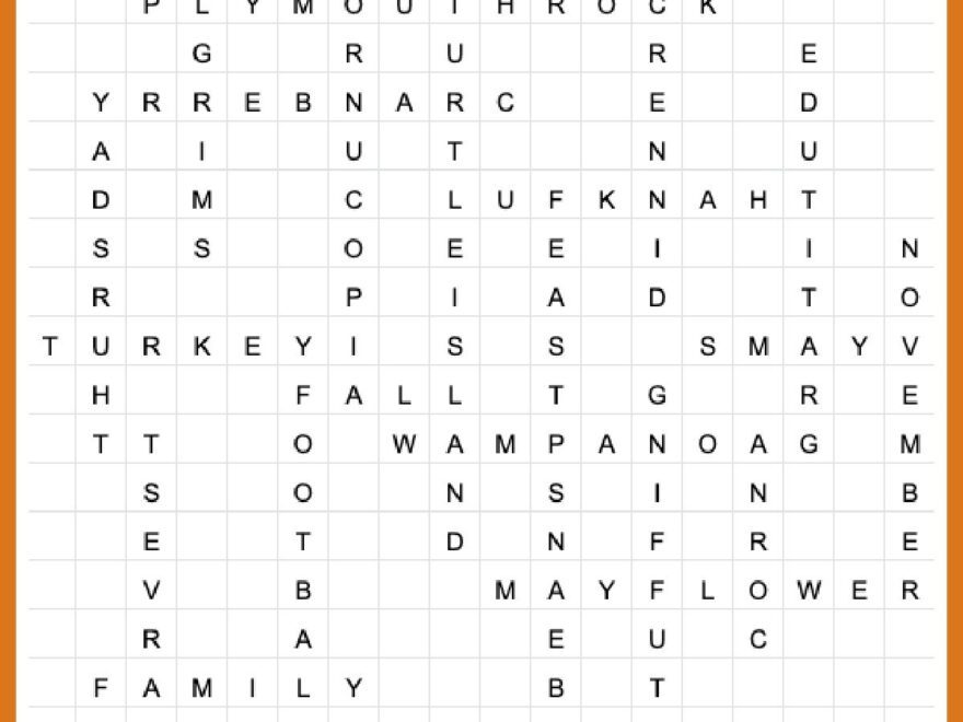 Free Thanksgiving Word Search Printable With Answers Included