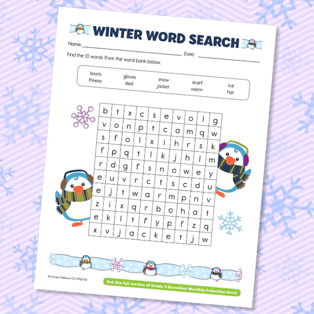 Free Winter Printables Carson Dellosa Education Free Winter Printables Carson Dellosa Education