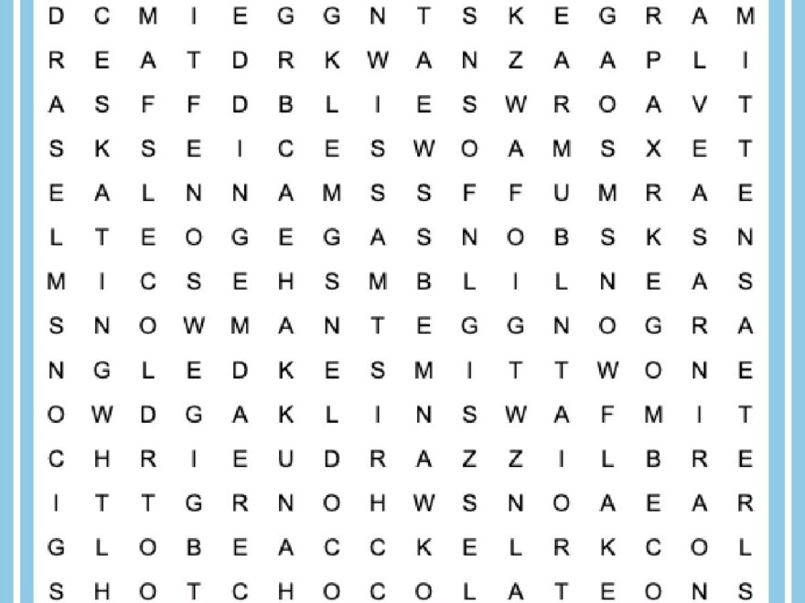 Free Winter Word Search Printable With Answer Key Included