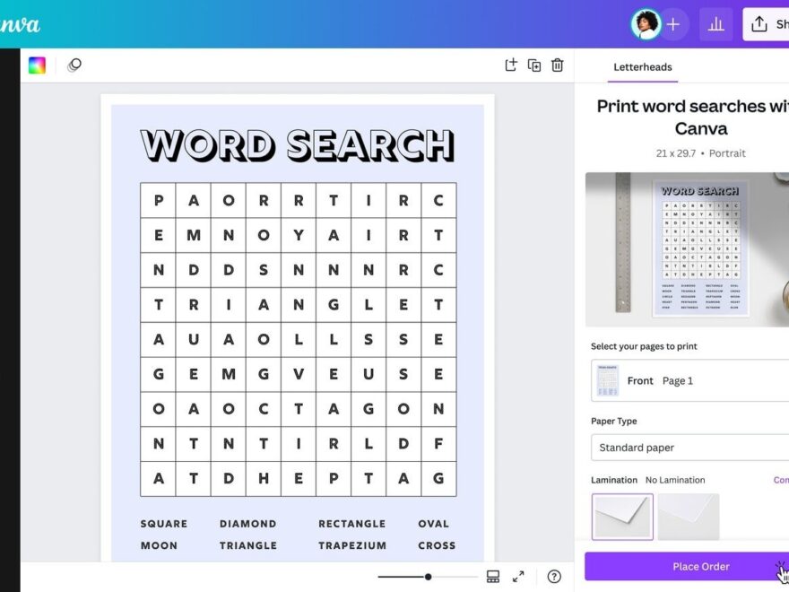 Free Word Search Maker Make Your Own Word Search Canva Worksheets Library