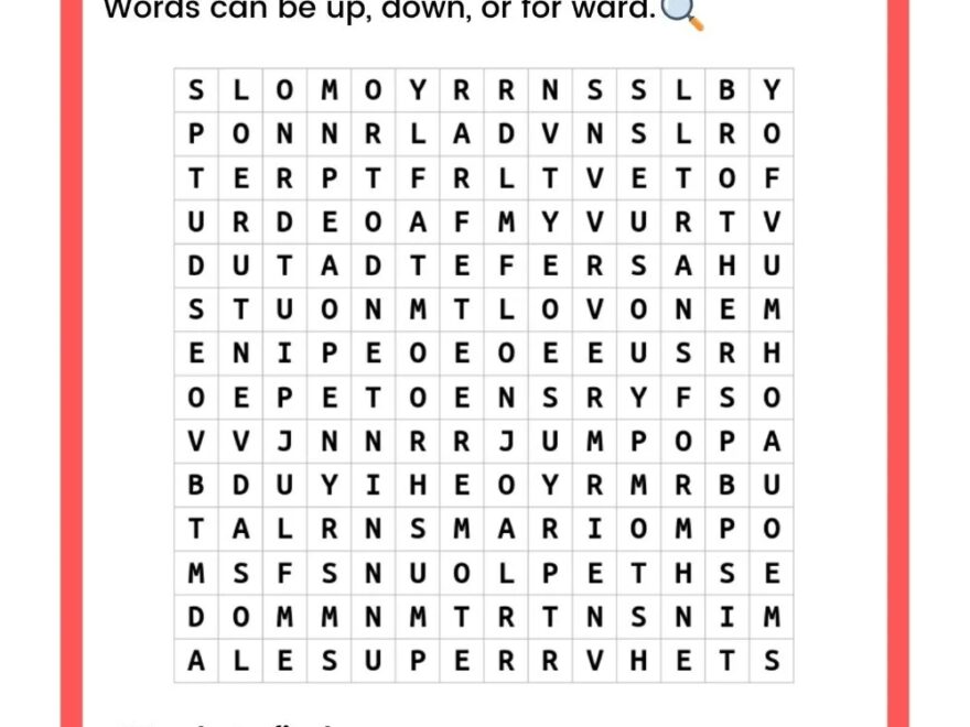 Free WORD SEARCH Puzzles For Download PDF And Print