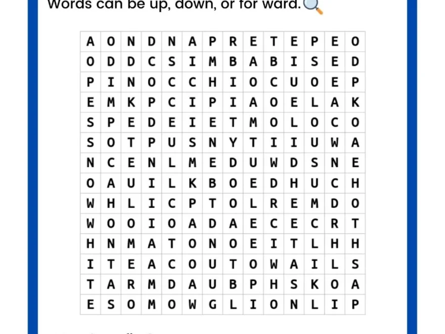 Free WORD SEARCH Puzzles For Download PDF And Print