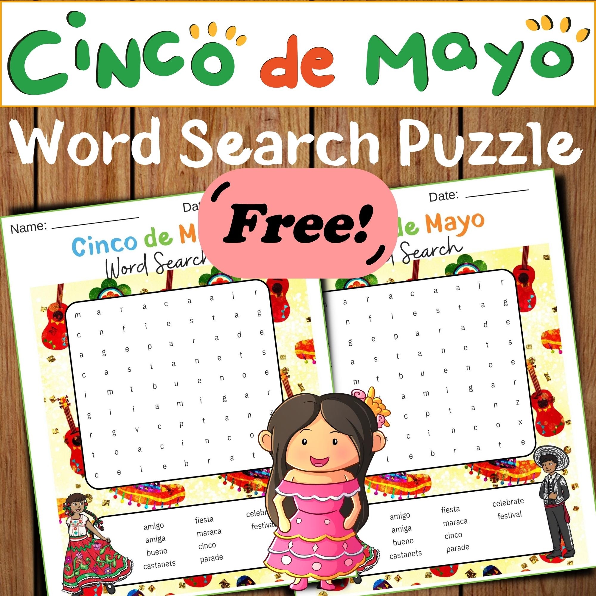 freebie cinco de mayo word search puzzle mexican fiesta cinco de mayo game made by teachers
