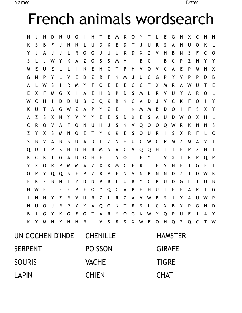 Animal Word Search Printable Animal Word Search Printable