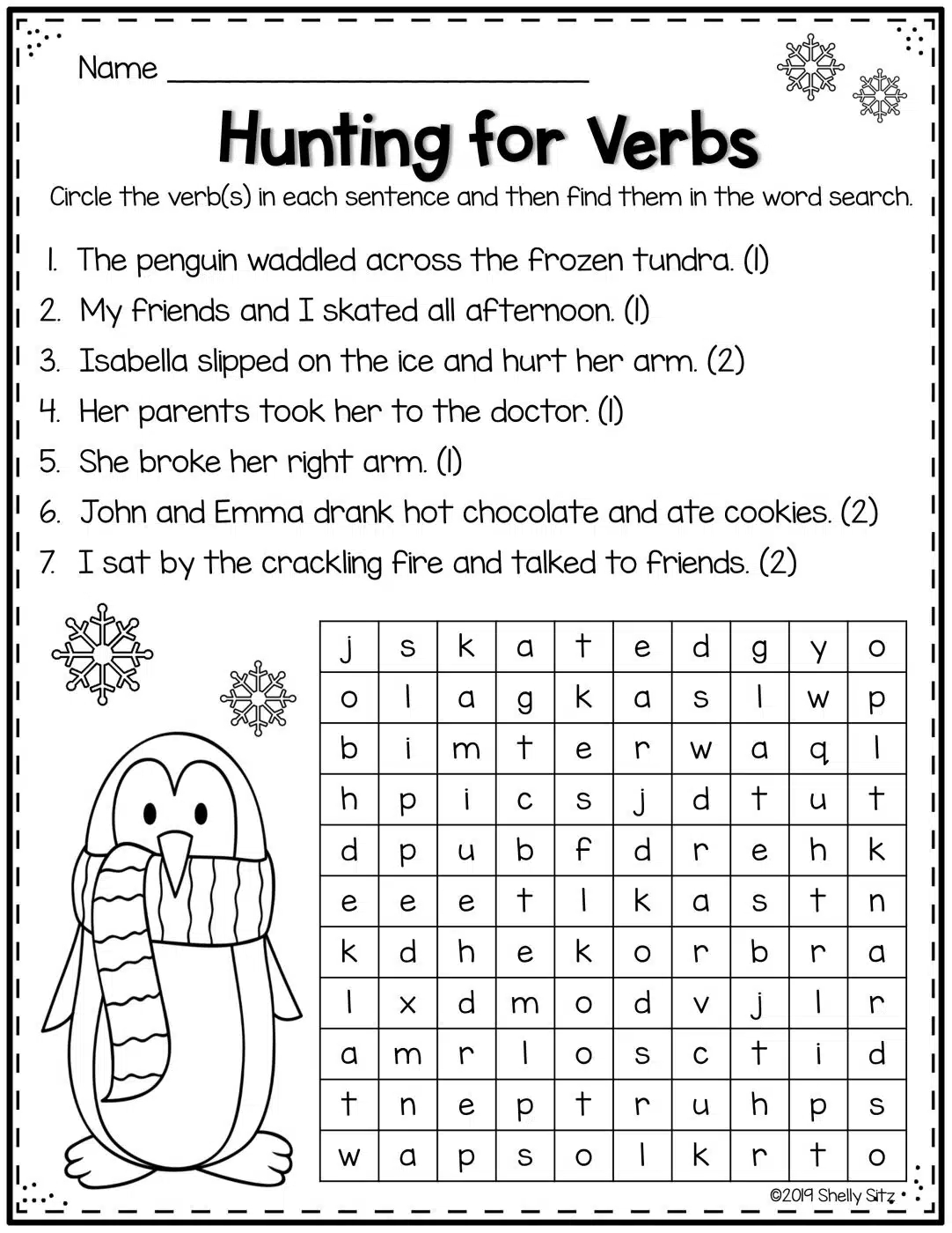 Fun Winter Grammar Worksheets Second Grade Teaching Blog