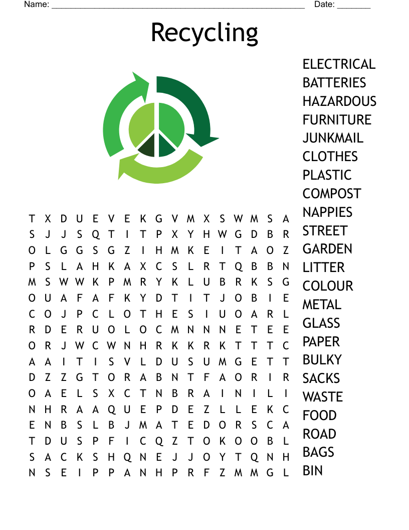 Furniture Word Search Printable