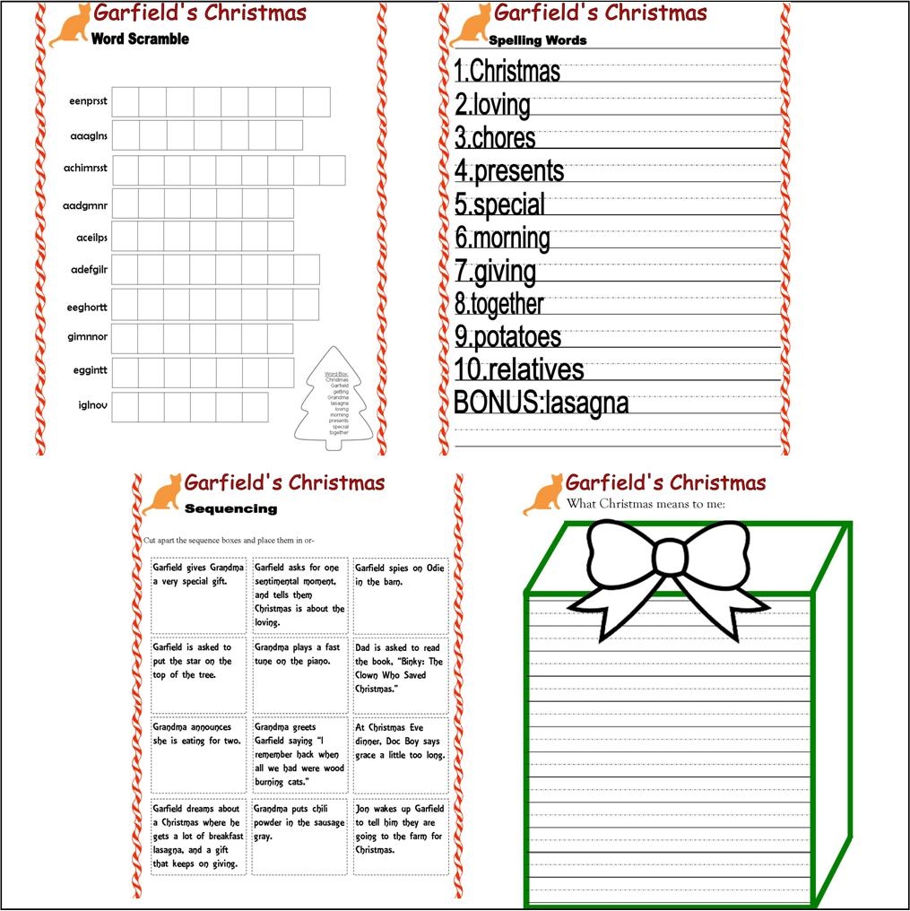 Garfield s Christmas Reading Comprehension Companion Book TV Cartoon Study Literacy Worksheets Classful