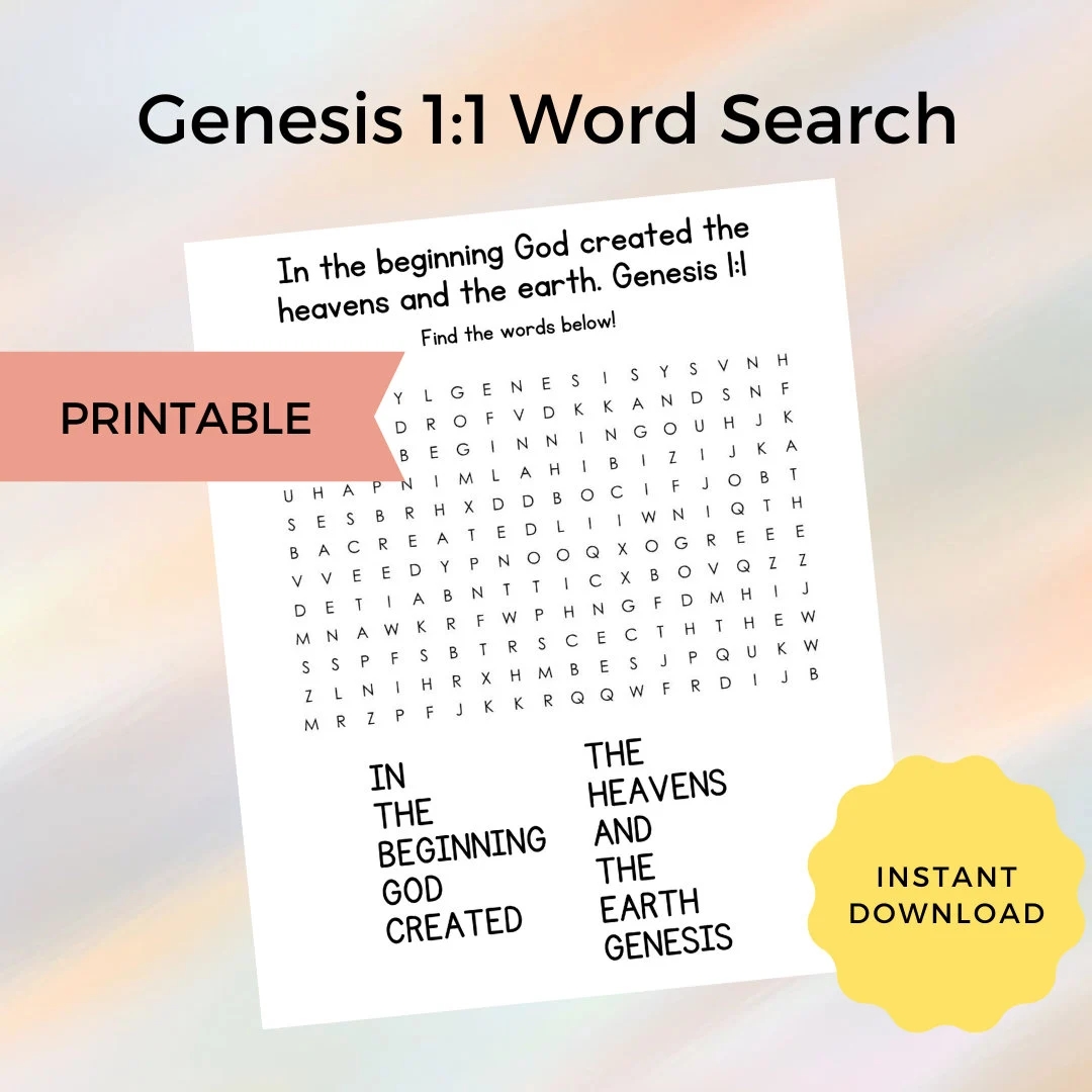 Genesis Word Search Printable