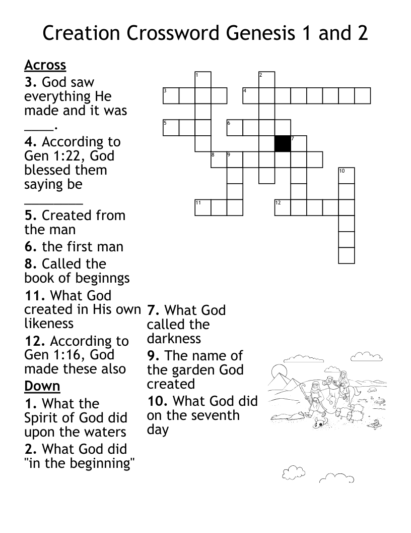 Genesis 1 2 Word Search WordMint