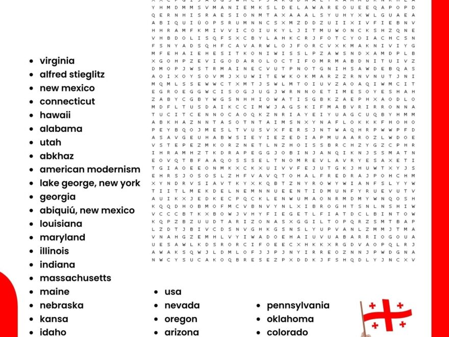 Georgia O Keeffe Word Search Puzzle Worksheet Activities For Kids Made By Teachers