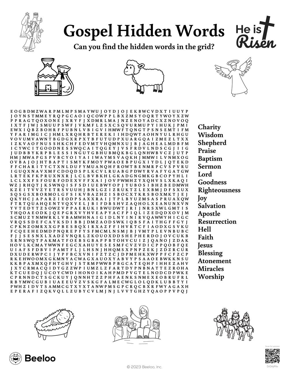 gospel hidden words beeloo printable crafts and activities for kids