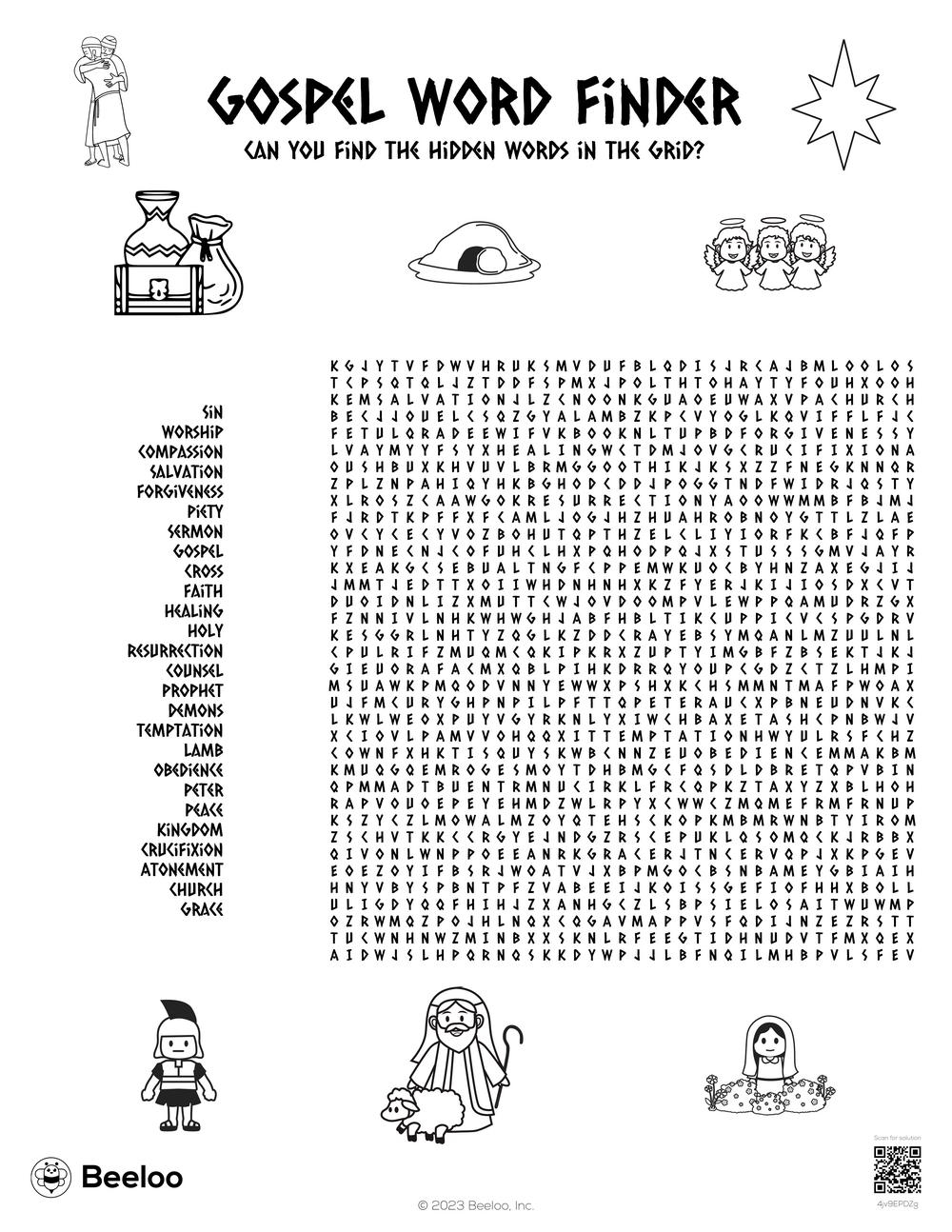 Gospel Word Finder Beeloo Printable Crafts And Activities For Kids