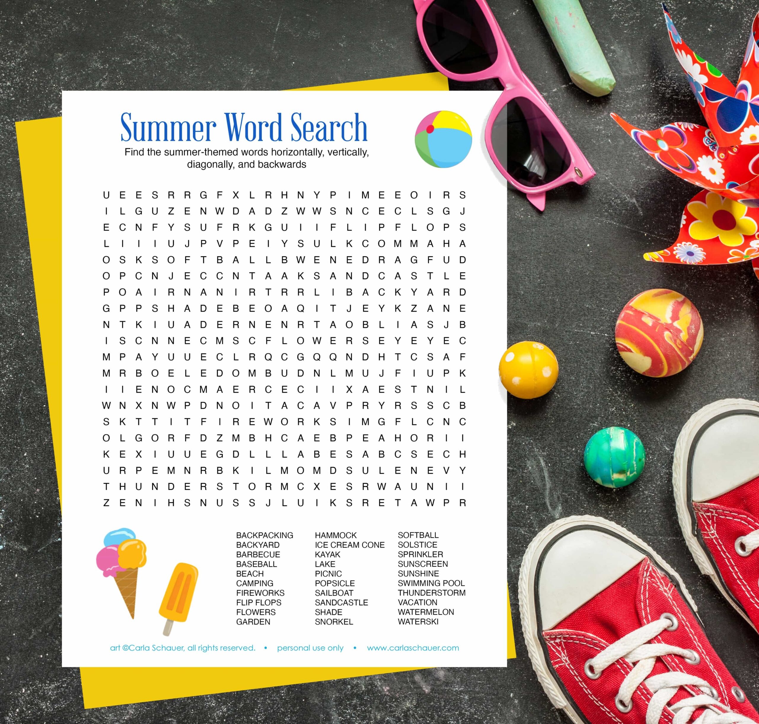 Grab This Fun Summer Word Search Printable Carla Schauer Designs