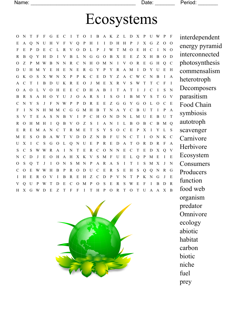 Grade 4 Habitat Word Search WordMint