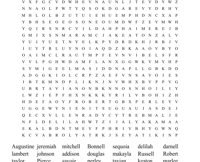 Grade 4 Word Search WordMint