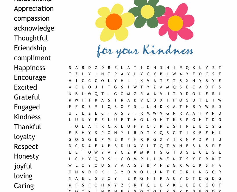 Gratitude Word Search WordMint