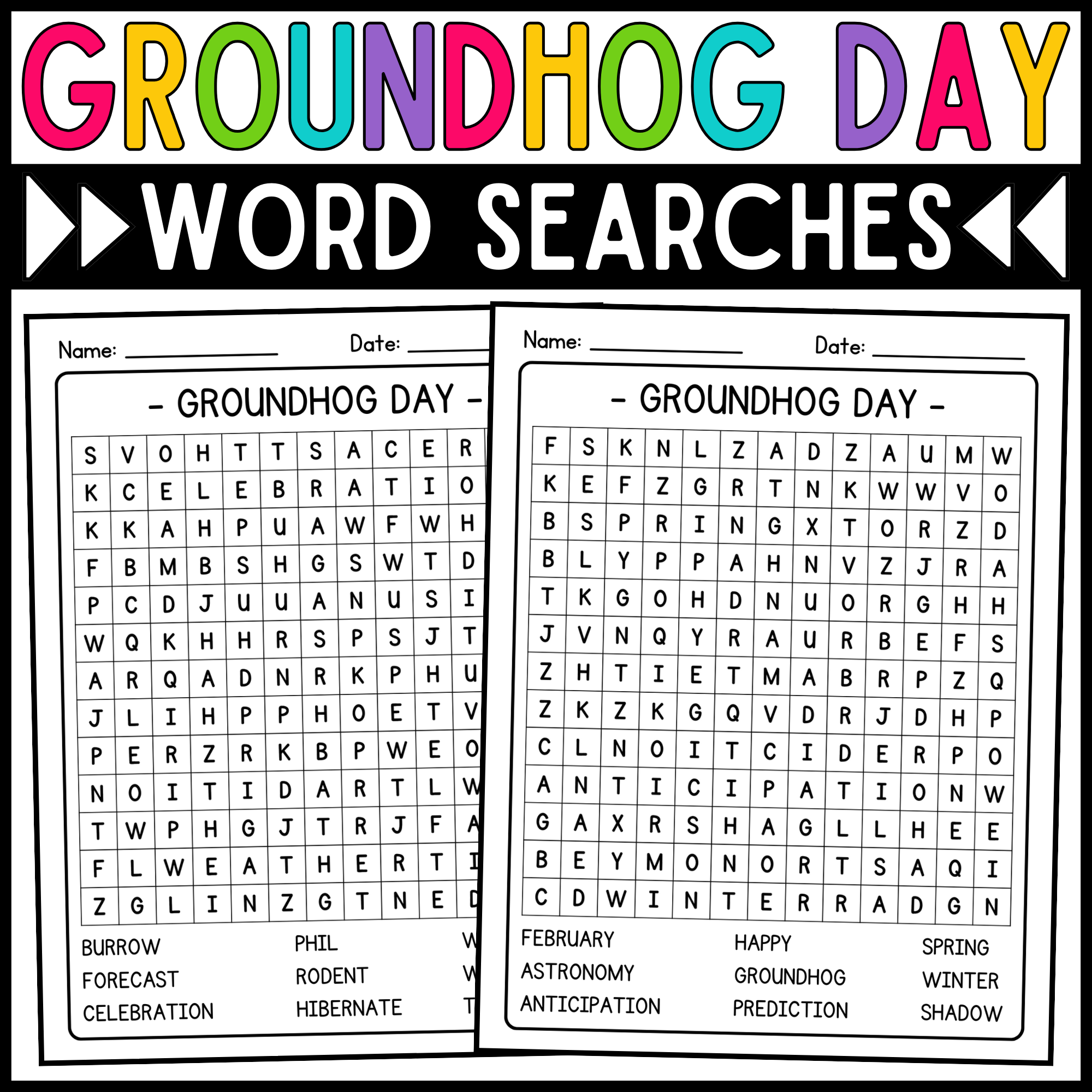 Groundhog Day Word Search Puzzles Groundhog Day Vocabulary Activities Made By Teachers