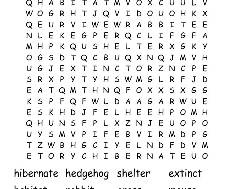 Habitats Word Search WordMint