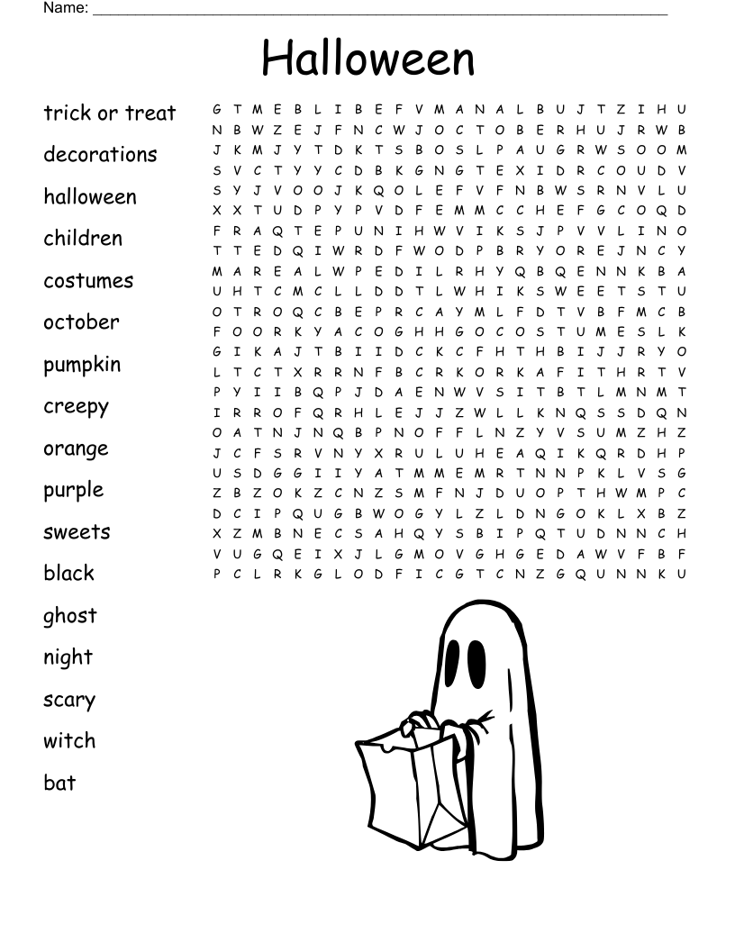 Halloween Safety Word Search WordMint