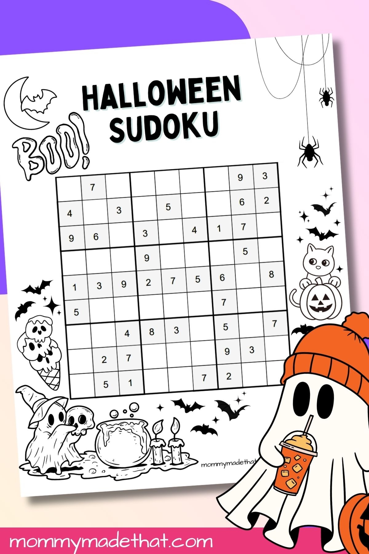 Halloween Sudoku Free Printable  Halloween Sudoku Free Printable