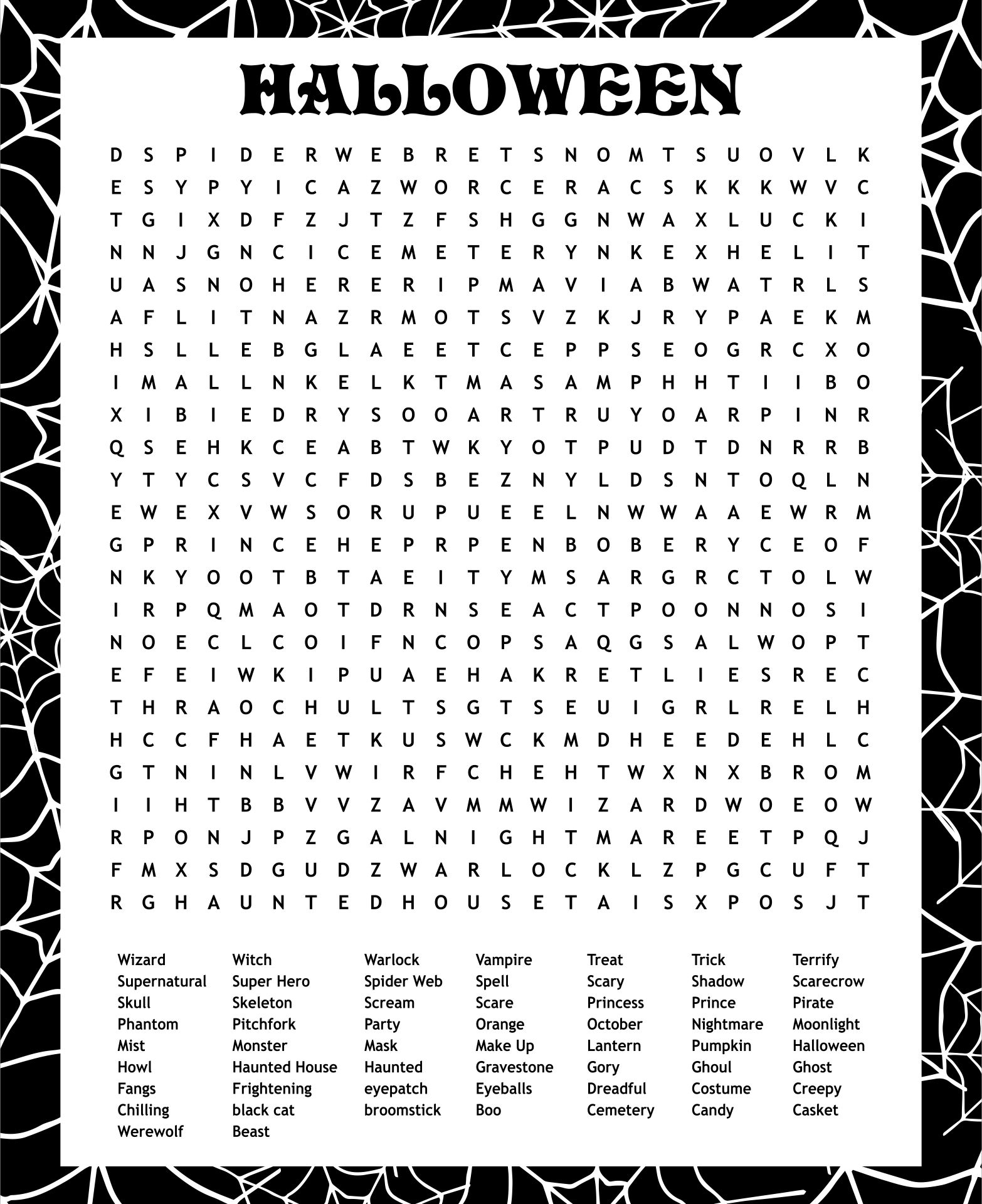 Halloween Word Search 15 Free PDF Printables Printablee