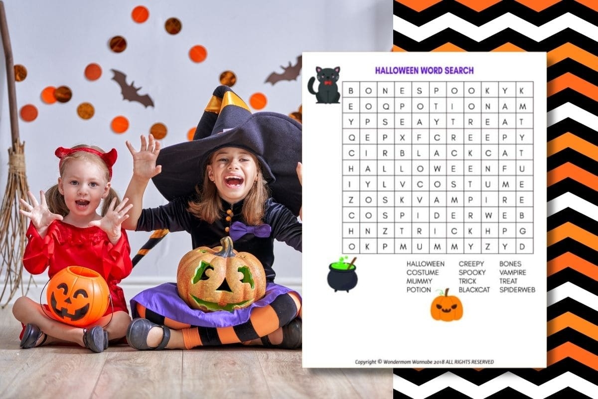 Printable Halloween Word Search For Kids