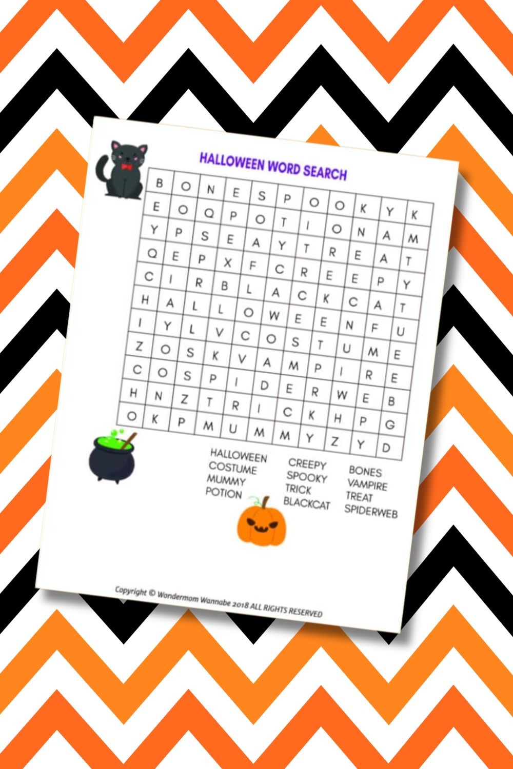 Halloween Word Search For Kids