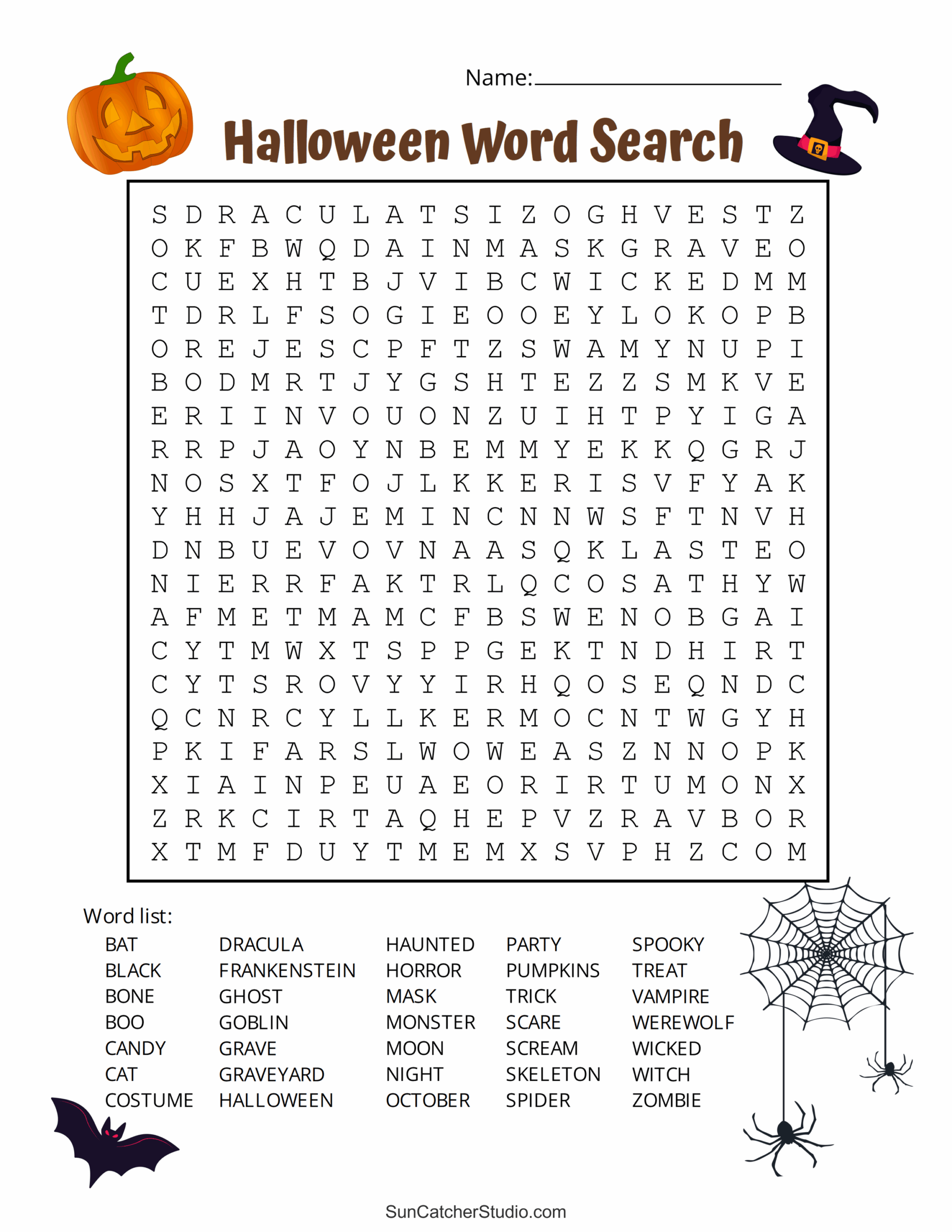 Halloween Word Search Free Printable Puzzles Free Printables Monograms Design Tools Patterns DIY Projects