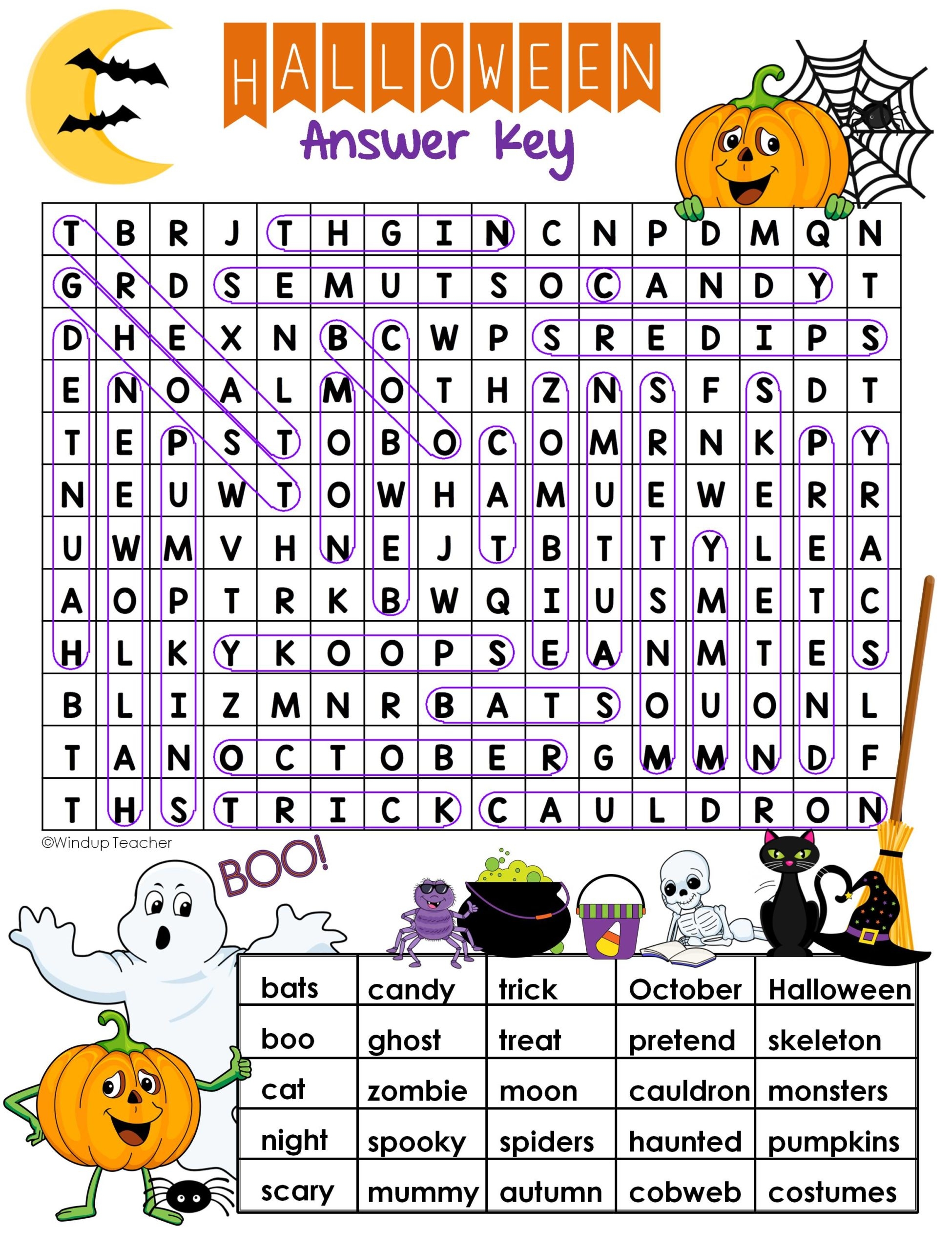 Halloween Word Search HARD Puzzle Ready To Go Made By Teachers