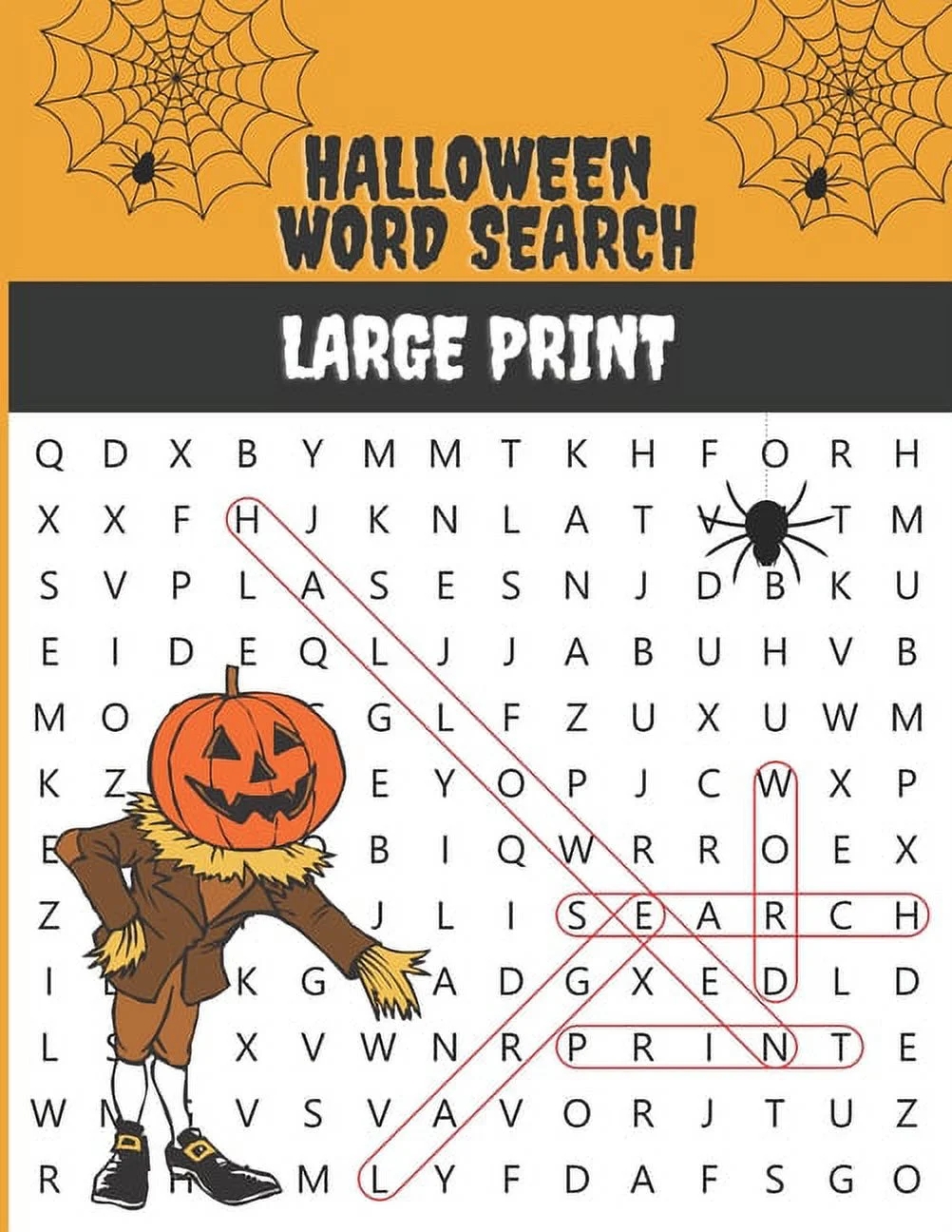 Halloween Word Search Large Print Puzzle Book For Adults With Big Letters Paperback Walmart