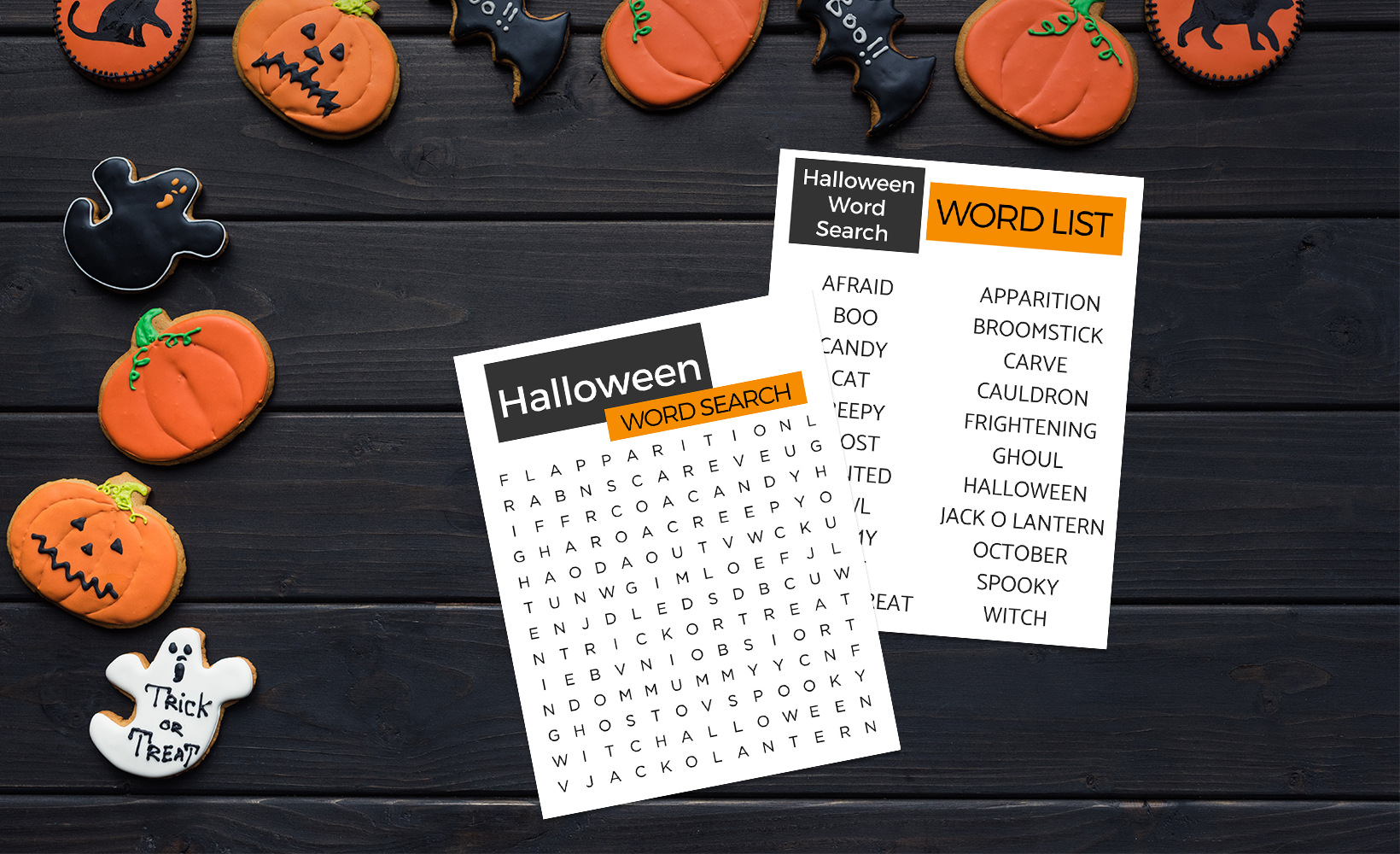 Large Print Halloween Word Search Printable