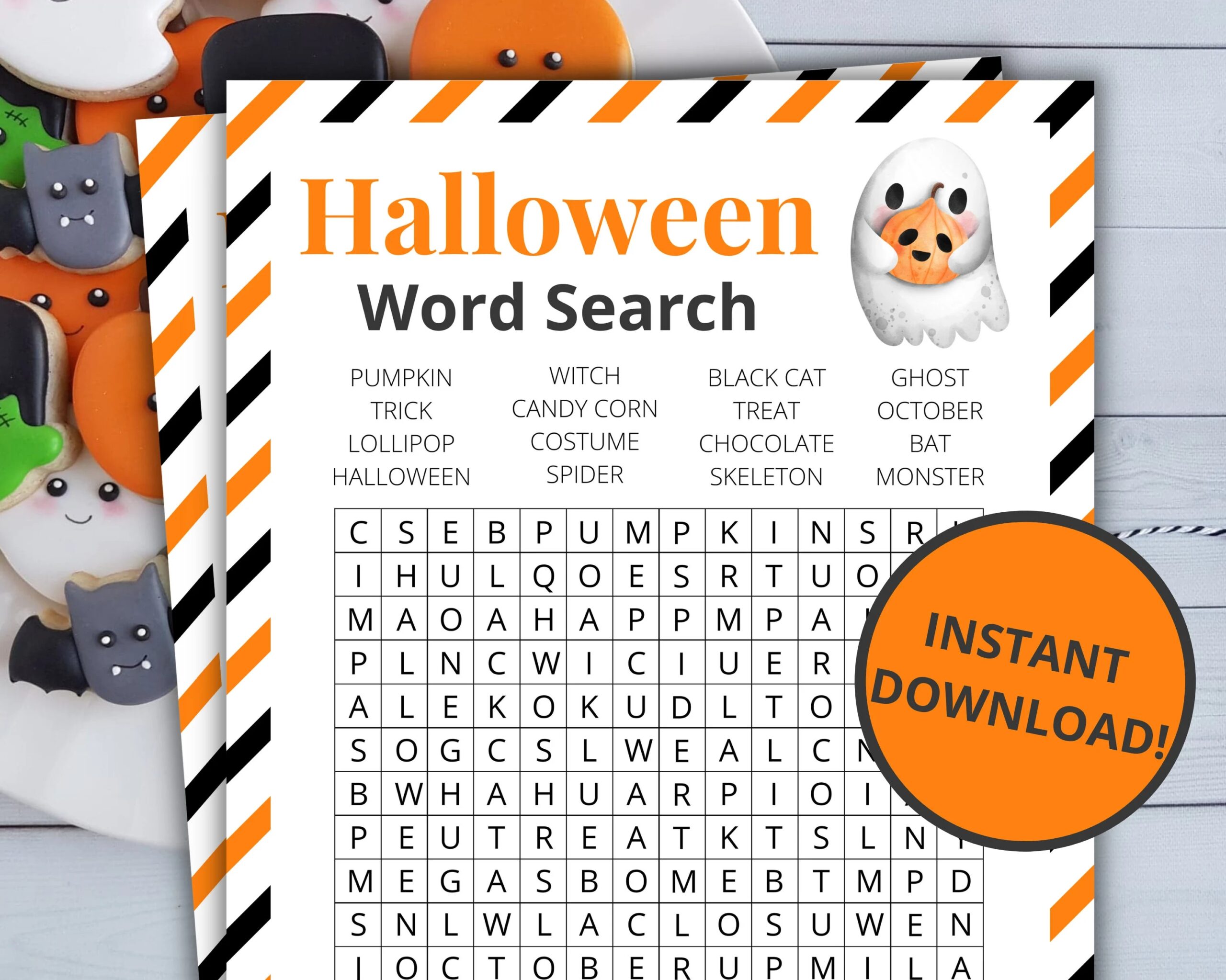 Halloween Word Search Printable Halloween Game Halloween Activity For Kids And Adults Halloween Party Game Classroom Game Etsy