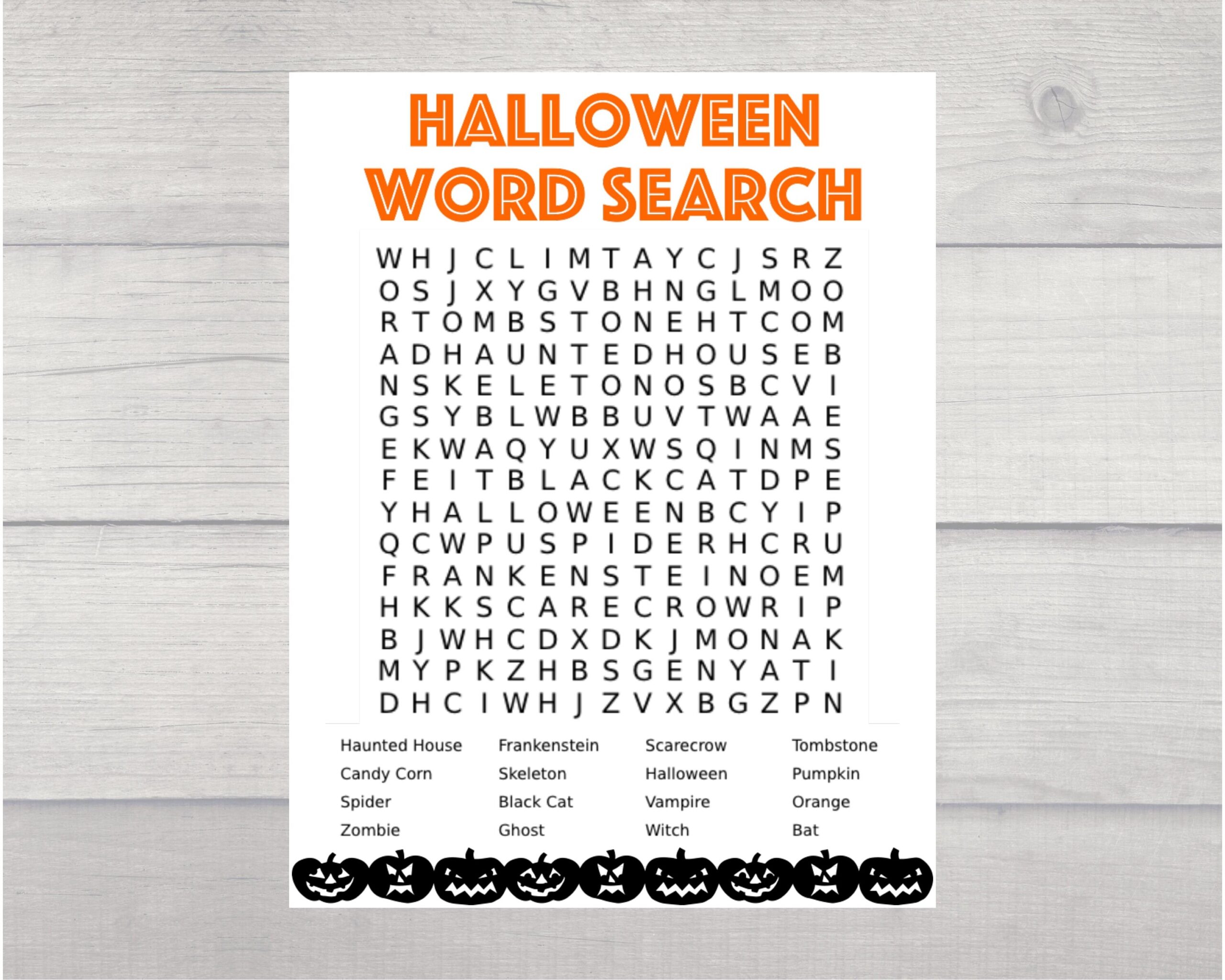 Halloween Word Search Printable Halloween Game Printable Digital Download Halloween Party Game Printable Halloween Word Search Etsy
