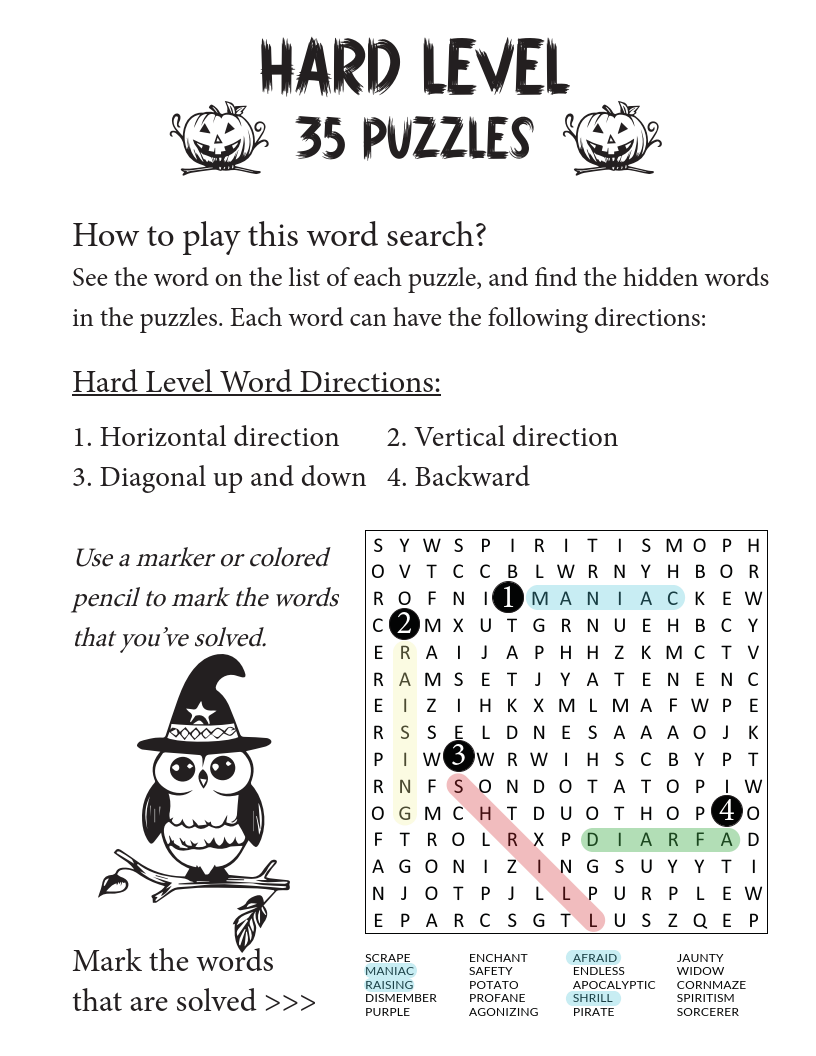 Halloween Word Search Puzzle Book CHILL COLORS PUBLISHING